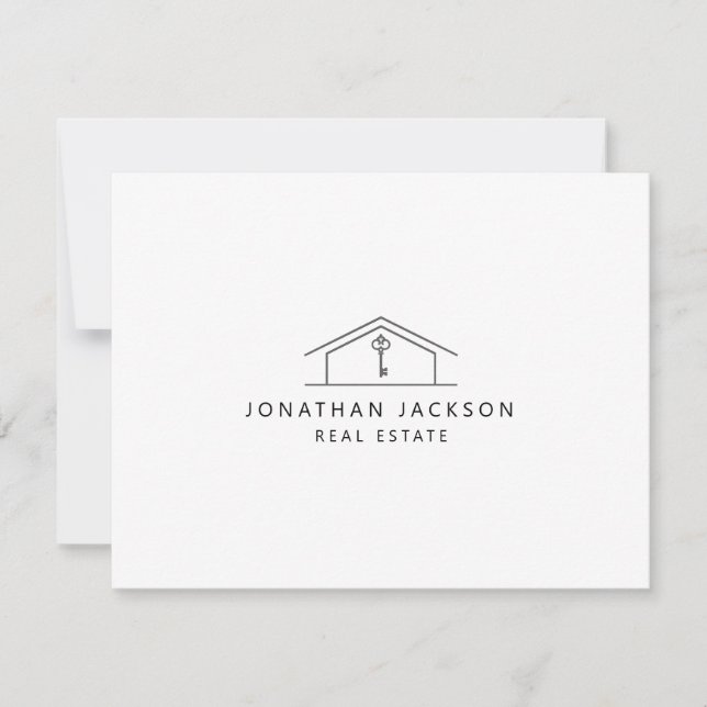 Modern Realtor Home Logo  Card (Front)