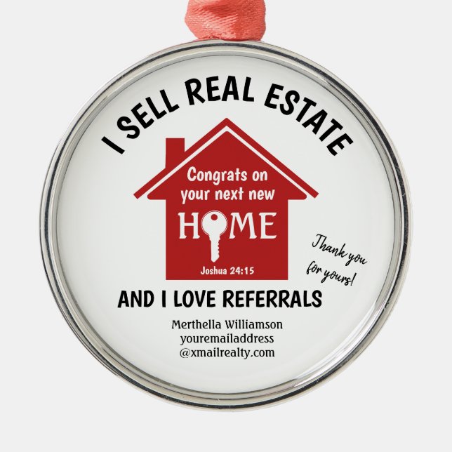  Modern Realtor I SELL REAL ESTATE Metal Tree Decoration (Front)