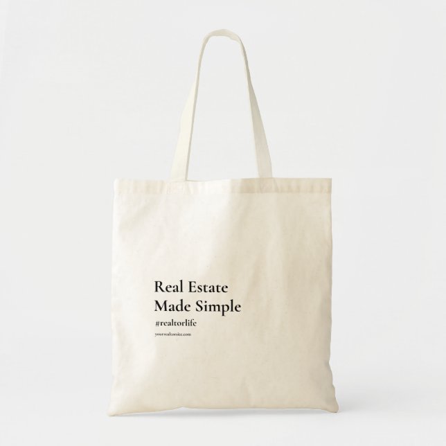 MODERN REALTOR LIFE REAL ESTATE AGENT SLOGAN TOTE BAG (Front)