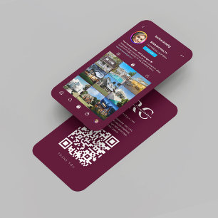 Modern Realtor Monogram Instagram Real Estate Red Business Card