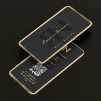 Modern Realtor Mortgage Broker Black Fau Gold Trim