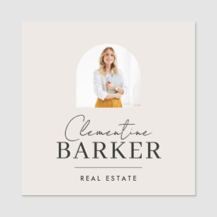 Modern Realtor Name Badge with Photo Arch Elegant