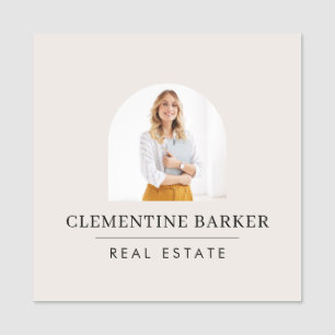 Modern Realtor Name Badge with Photo Arch Elegant
