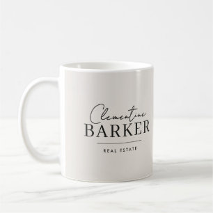 Modern Realtor Name Badge with Photo Arch Elegant Coffee Mug