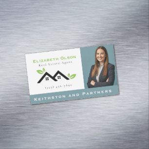 Modern Realtor Professional Real Estate agents Magnetic Business Card