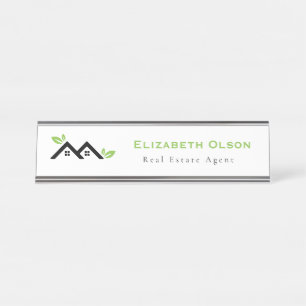 Modern Realtor Promotional Real Estate agents Desk Name Plate