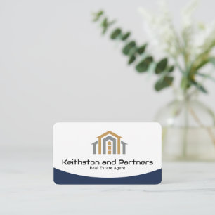 Modern Realtor Promotional Real Estate agents gold Business Card