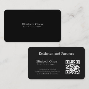 Modern Realtor Promotional simple qr code style Business Card