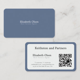 Modern Realtor Promotional simple qr code style Business Card