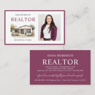 Modern Realtor Real Estate Agent Photo Business Card