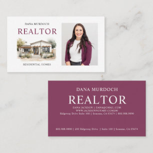 Modern Realtor Real Estate Agent Photo Business Card