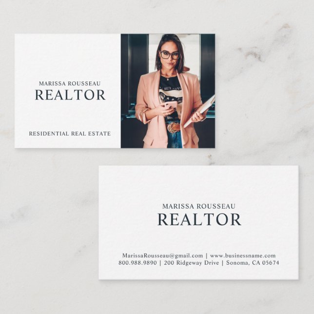 Modern Realtor Real Estate Photo Business Card (Front/Back)