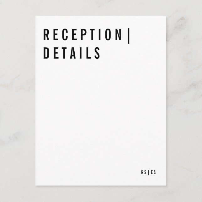 Modern Reception Card (Front)