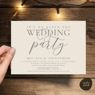 modern reception, It's an after the wedding party Invitation