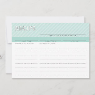MODERN RECIPE CARD cute organiser minimal mint