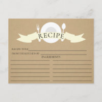 Modern Recipe Card Kraft Bridal Shower