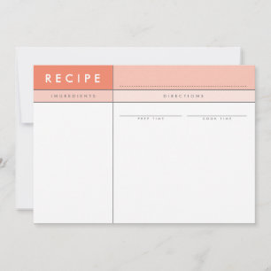 MODERN RECIPE CARD organiser block minimal orange
