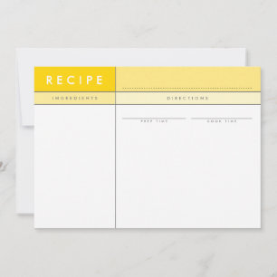 MODERN RECIPE CARD organiser block minimal yellow