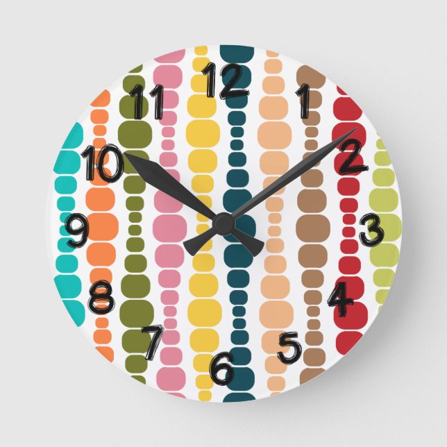 Modern Rectangles  Round Clock (Front)