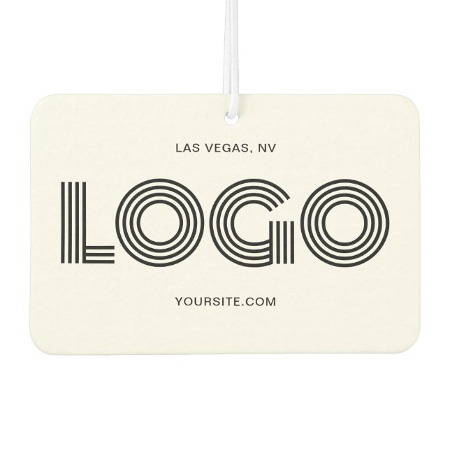 Modern Rectangular Promotional Logo and Photo Car Air Freshener (Front)