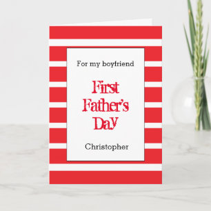 Modern Red 1st Father's Day Boyfriend Card