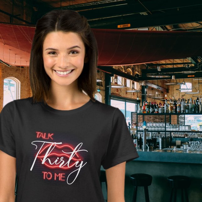 Modern Red 30th Birthday Party T-Shirt (Creator Uploaded)
