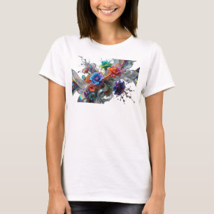 Modern Red ABSTRACT ART Artistic Motif T-Shirt
