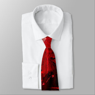 Modern Red Abstract Painting Art Tie