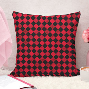 modern red and black Abstract geometric pattern Cushion
