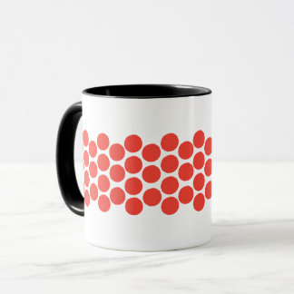 Modern Red and Black Bold Polka Dot Mug
