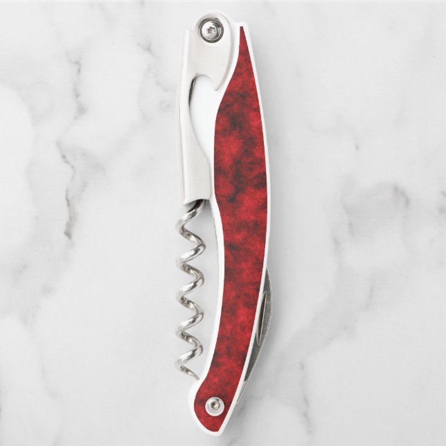 Modern Red And Black Damask Corkscrew (Front)