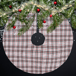 Modern Red and Black Plaid Pattern Brushed Polyester Tree Skirt