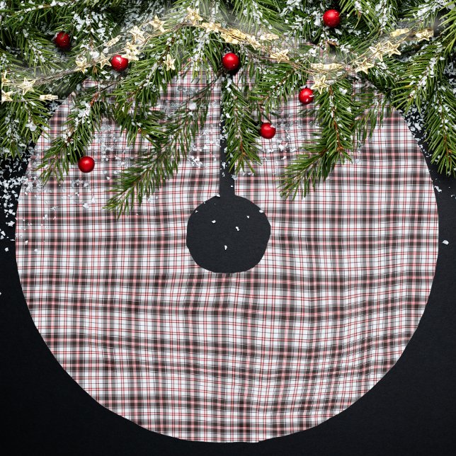 Modern Red and Black Plaid Pattern Brushed Polyester Tree Skirt (Creator Uploaded)