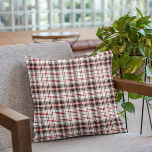 Modern Red and Black Plaid Pattern Cushion