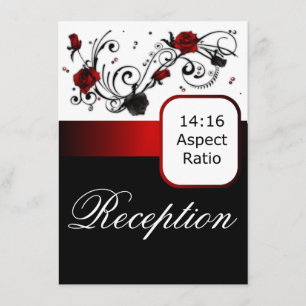 Modern Red and Black Rose Wedding Reception Insert