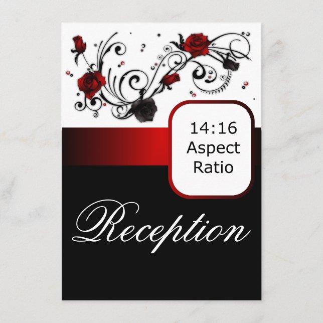 Modern Red and Black Rose Wedding Reception Insert (Front)