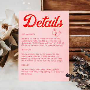 Modern Red and Pink Bold Details Enclosure Card