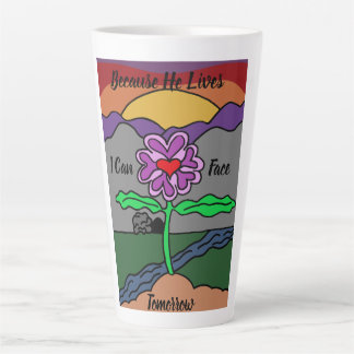 Modern Red and Purple Digitally Colored Hand Drawn Latte Mug