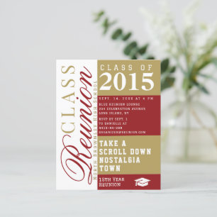 Modern red and tan School Class Reunion Invitation