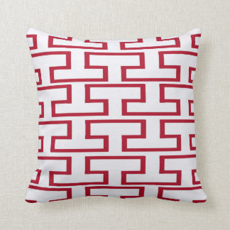 Modern Red and White Bricks Cushion