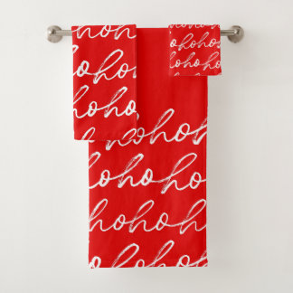 Modern Red and White Christmas Pattern  Bath Towel Set