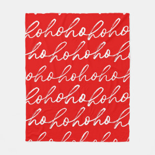 Modern Red and White Christmas Pattern Fleece Blanket