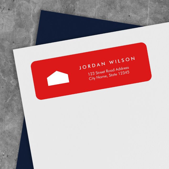 Modern Red and White House Return Address (Creator Uploaded)