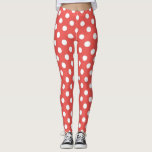 Modern red and white polka dots spots pattern leggings<br><div class="desc">Legging with modern red and white polka dots,  spots,  pattern.
Modern,  trendy legging.
Polka dots is the new trend again.</div>