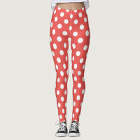 Modern red and white polka dots spots pattern