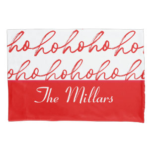 Modern Red and white Text Christmas Pattern  Pillowcase