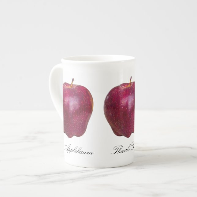 Modern Red Apples Teacher Thank you Bone China Mug (Front Left)