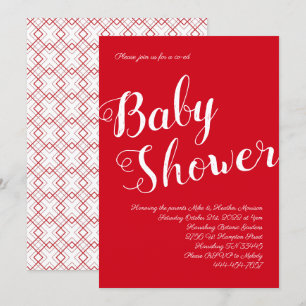 Modern Red Baby Shower Co-Ed Gender Neutral Invitation