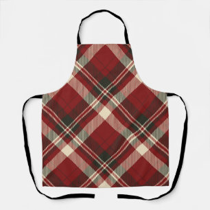 Modern Red Beige Christmas Pattern Apron