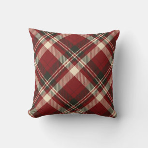 Modern Red Beige Christmas Pattern Cushion